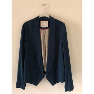 Anthropologie dark teal blazer
